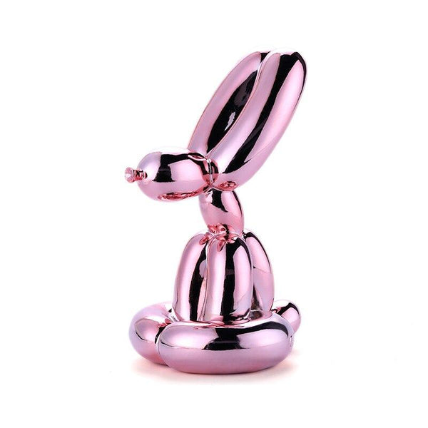 Sitting Balloon Poodle Dog Figurine - Pink Color