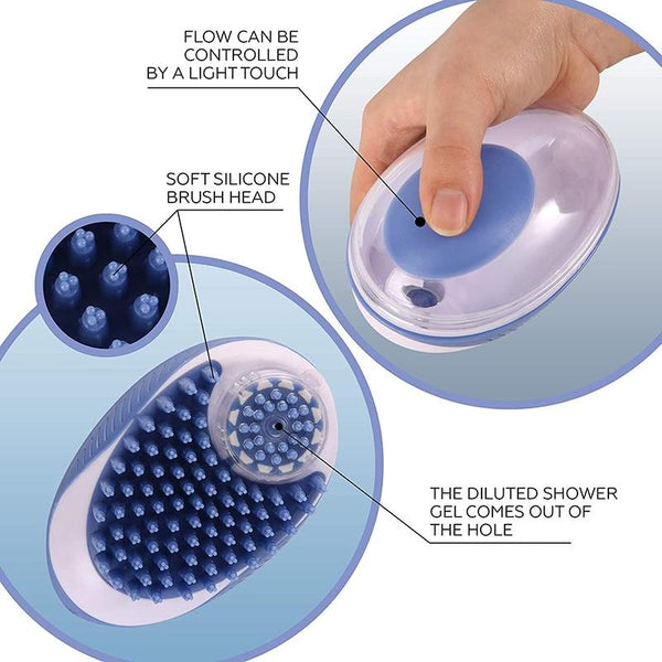 Soft Silicone Pet Bathing Comb, 2 in 1 Massage Brush and Soap Dispenser - Specifications