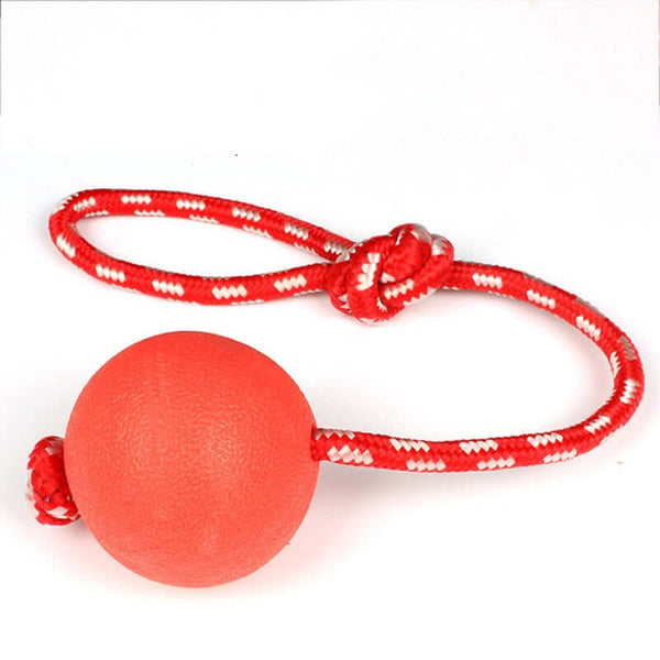 50-70mm Solid Rubber Bouncy Ball For Dogs Red Color Chew Resistant