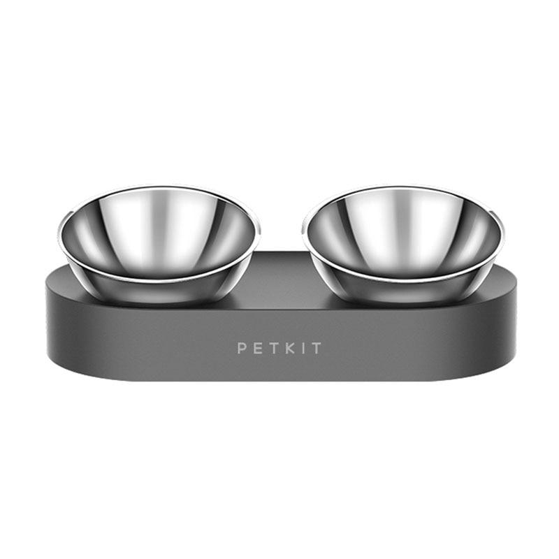 Stainless Steel Double Bowl 15 Degree Adjustable Pet Food and Water Bowl