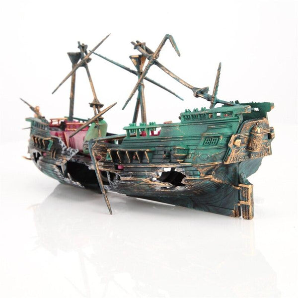 Sunken Shipwreck Aquarium Decoration Fish Tank Ornament
