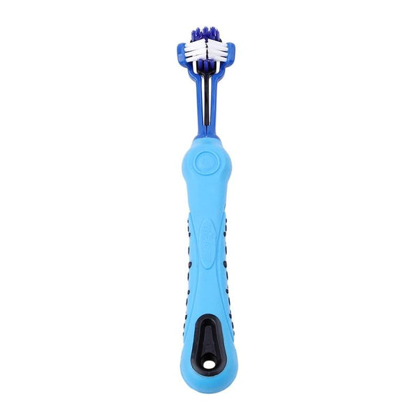 Three Sided Toothbrush, Teeth Care for Pets - Blue Color
