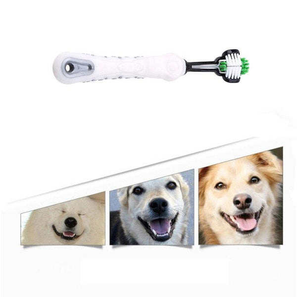 Three Sided Toothbrush, Teeth Care for Pets - Happy Healthy Dogs