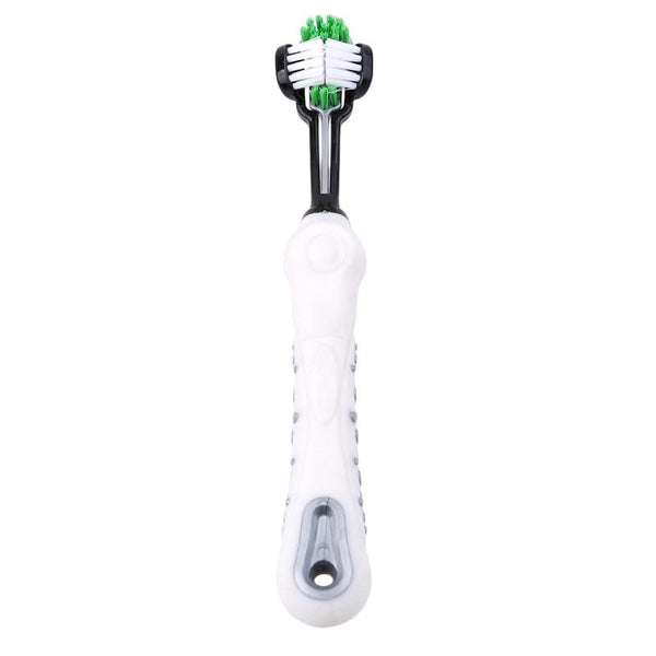 Three Sided Toothbrush, Teeth Care for Pets - White Color