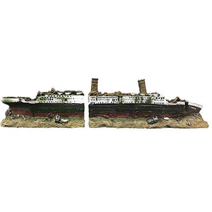 Titanic Shipwreck Resin Model Aquarium Fish Tank Decoration Ornament Sunken Ship