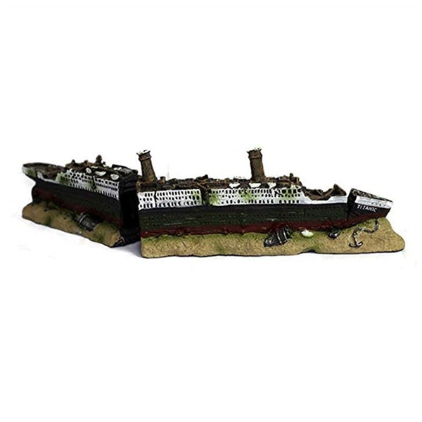 Titanic Shipwreck Resin Model Aquarium Fish Tank Decoration Ornament Sunken Ship