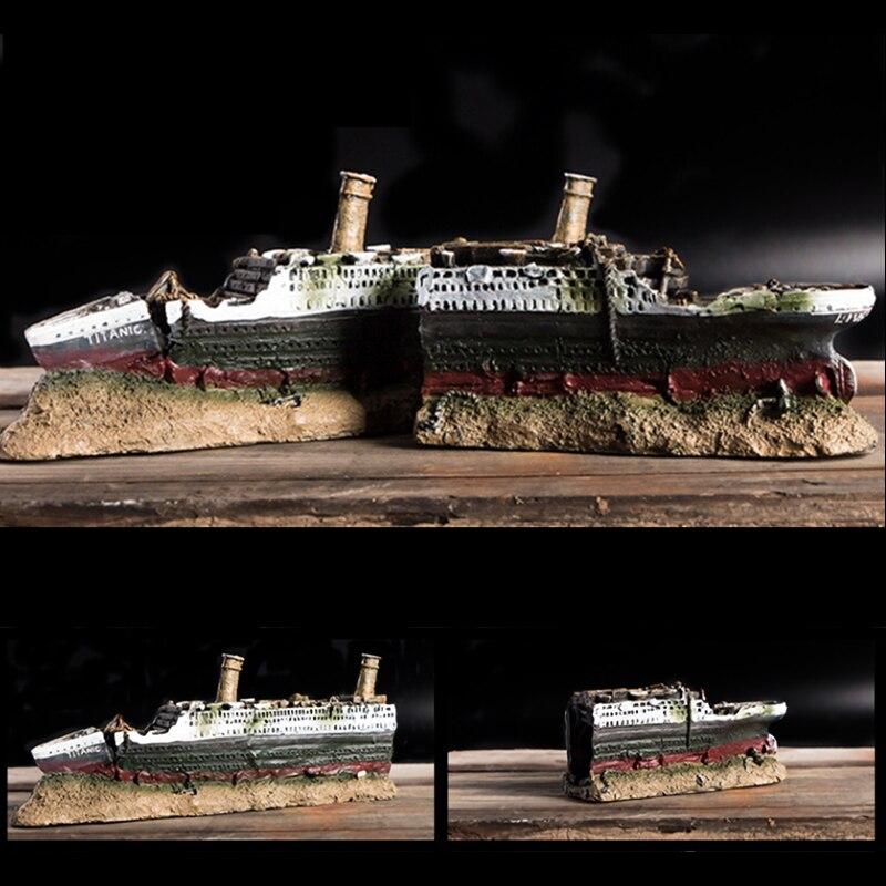 Titanic Shipwreck Resin Model Aquarium Fish Tank Decoration