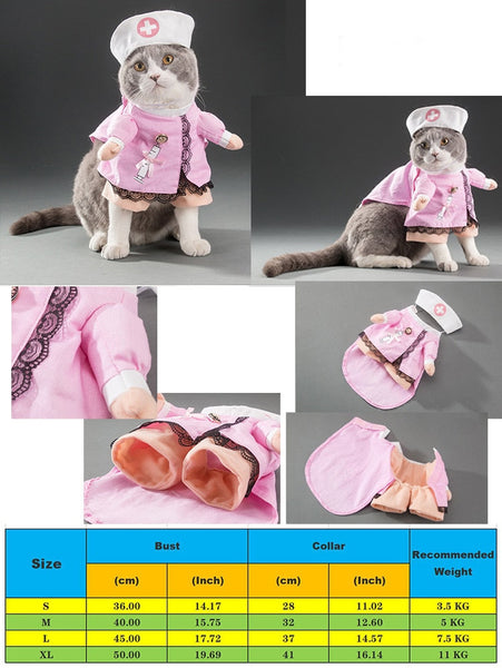 Various Cosplay Dresses for Cats: Pirate, Musician, Nurse, Policeman