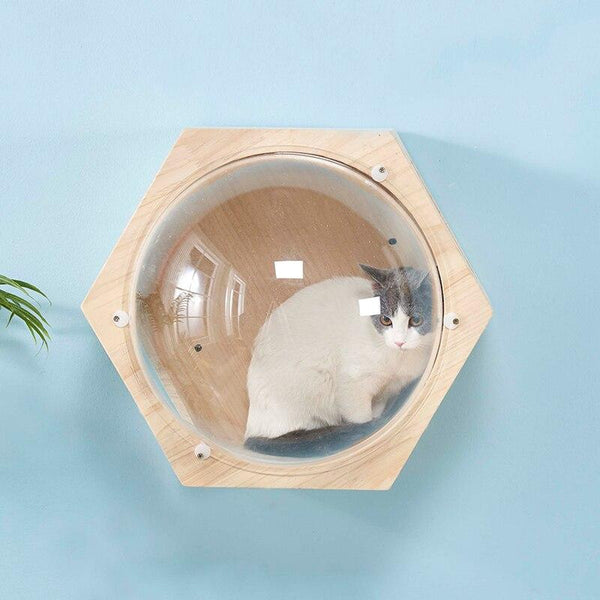 DIY Wall Mounted Climbing Frame Cat Tree Lookout Capsule Play House Cave