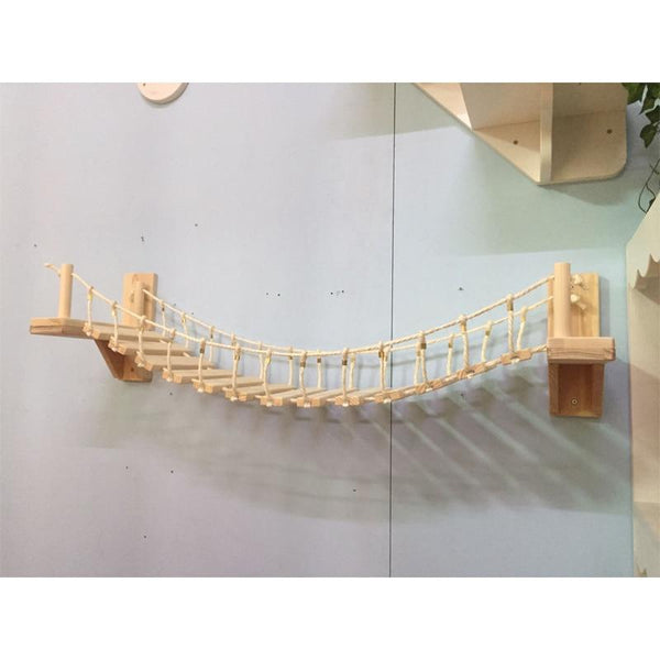 Wall Mounted Cat Bridge Wooden Climbing Frame Pet Furniture - High Ground for Pets