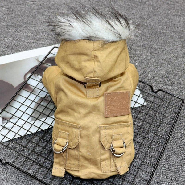 Warm Winter Jacket for Cats and Dogs Hooded One Piece Clothes