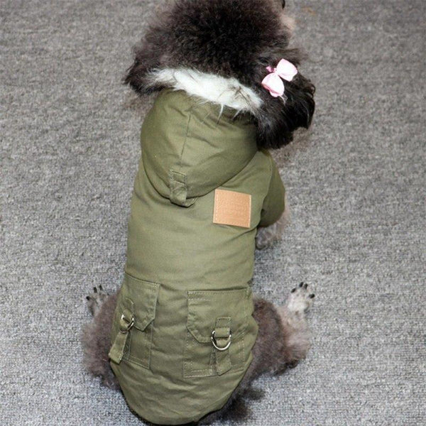 Warm Winter Jacket for Cats and Dogs Hooded One Piece Clothes