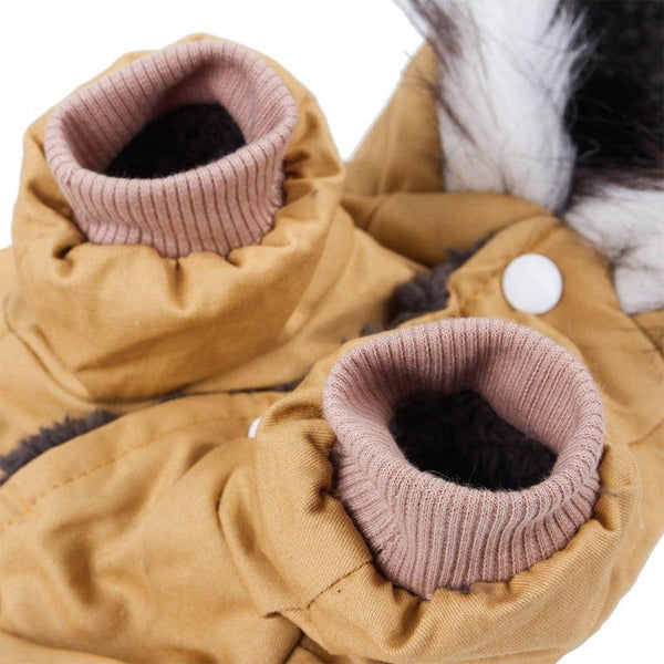 Warm Winter Jacket for Cats and Dogs Hooded One Piece Clothes