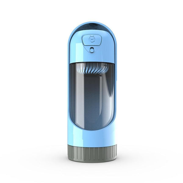 Portable Dog Water Bottle, Outdoor, Travel Drink Dispenser with Carbon Filter - Blue Color