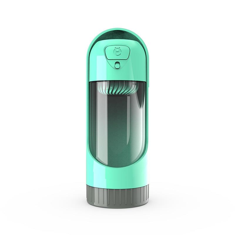 Portable Dog Water Bottle, Outdoor, Travel Drink Dispenser with Carbon Filter - Green Color